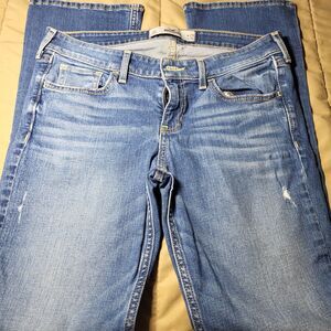 Hollister Women’s Bootcut Jeans W29 L31 Medium Wash Distressed Y2K Stretch Denim